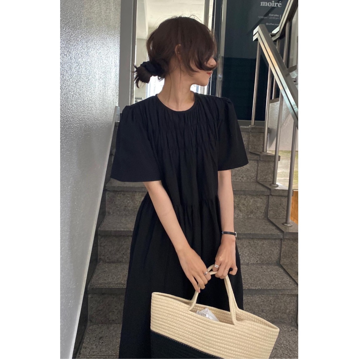 Winter Clothing Colors - Slimming High Waist round Neck Pleated