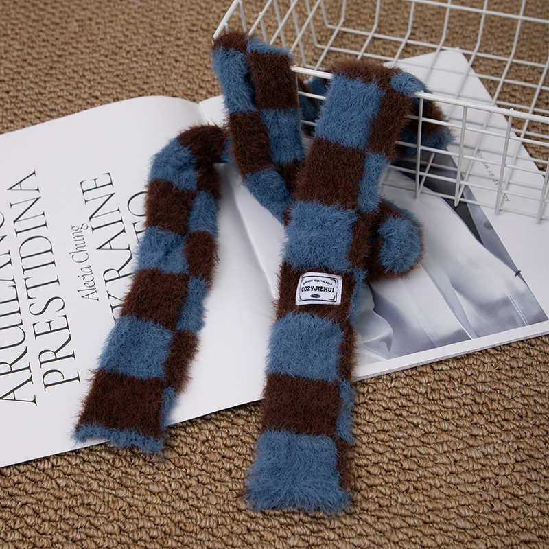Y2k Striped Plush Narrow Long  – Winter Clothing Accessories Bewertung und Preis