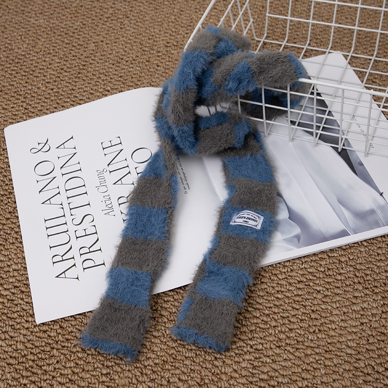 Y2k Striped Plush Narrow Long  – Winter Clothing Accessories Bewertung und Preis