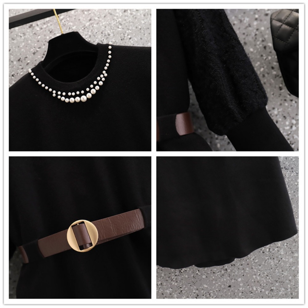 casual Elegant Beading Knit Sp – Winter Clothing For Plus Size Women Bewertung und Preis