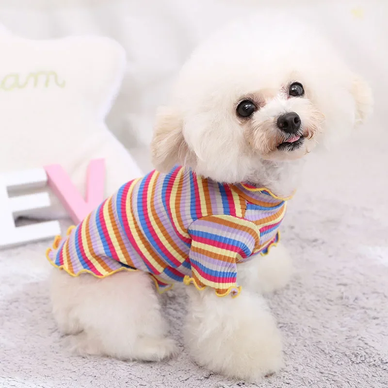 Autumn and Winter Colored Stri – Winter Clothing For Dogs Bewertung und Preis