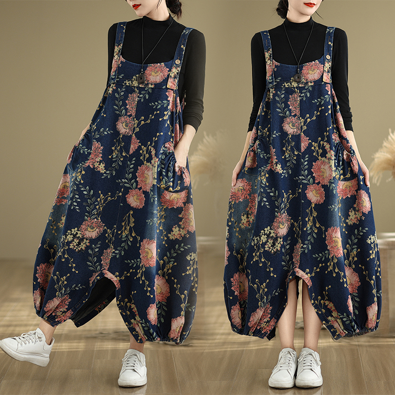 Loose Casual Denim Overalls fo – Winter Clothing For Plus Size Women Bewertung und Preis