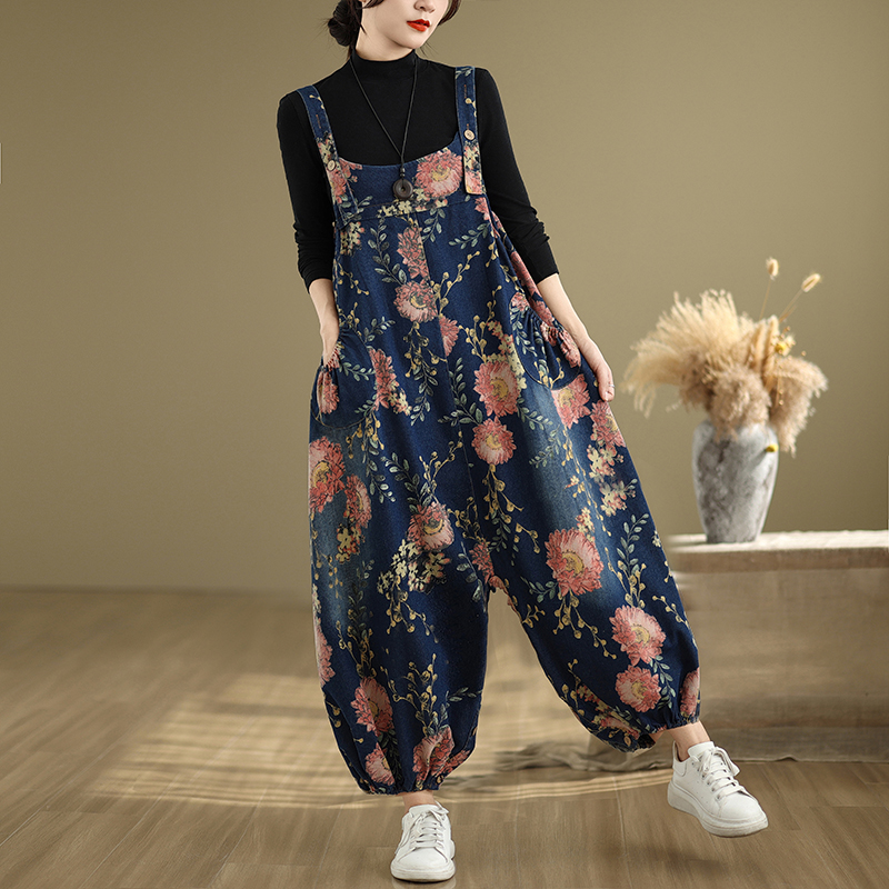 Loose Casual Denim Overalls fo – Winter Clothing For Plus Size Women Bewertung und Preis