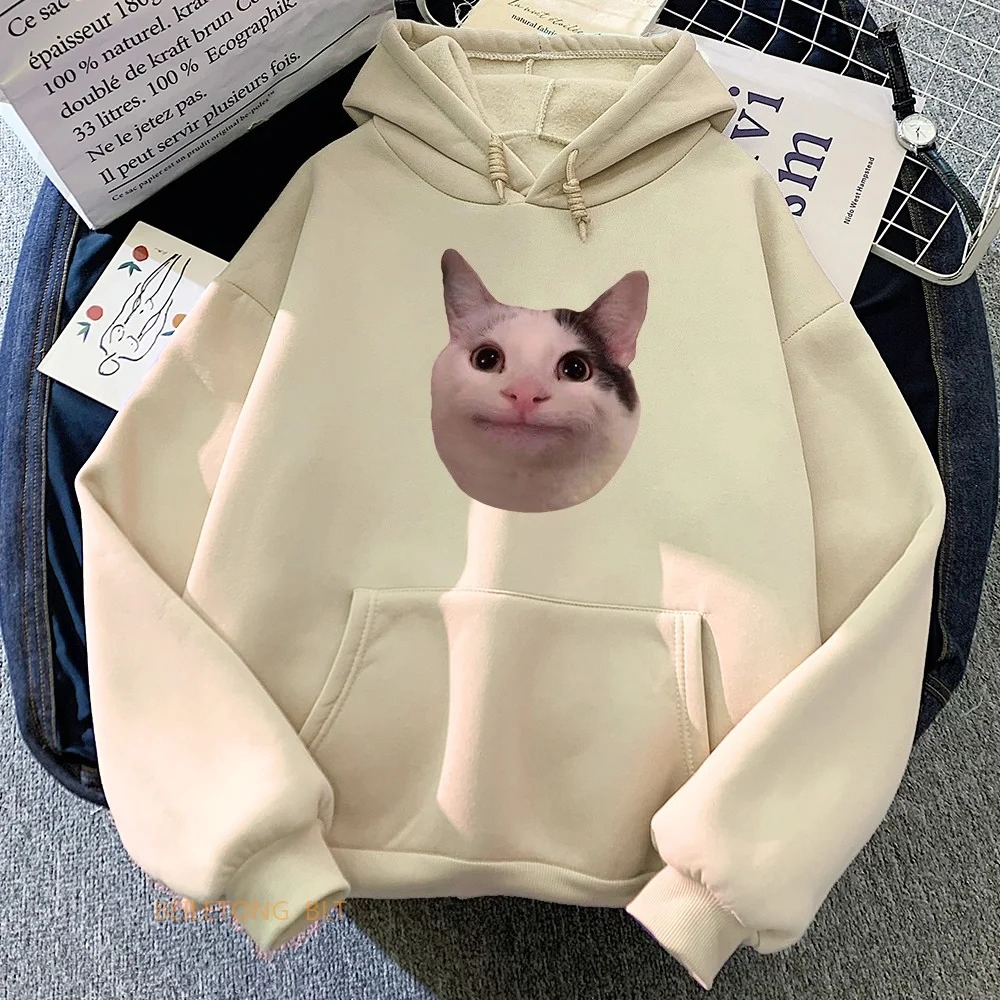 Meme Cats Hoodies Casual Kawai – Winter Clothing Meme Bewertung und Preis