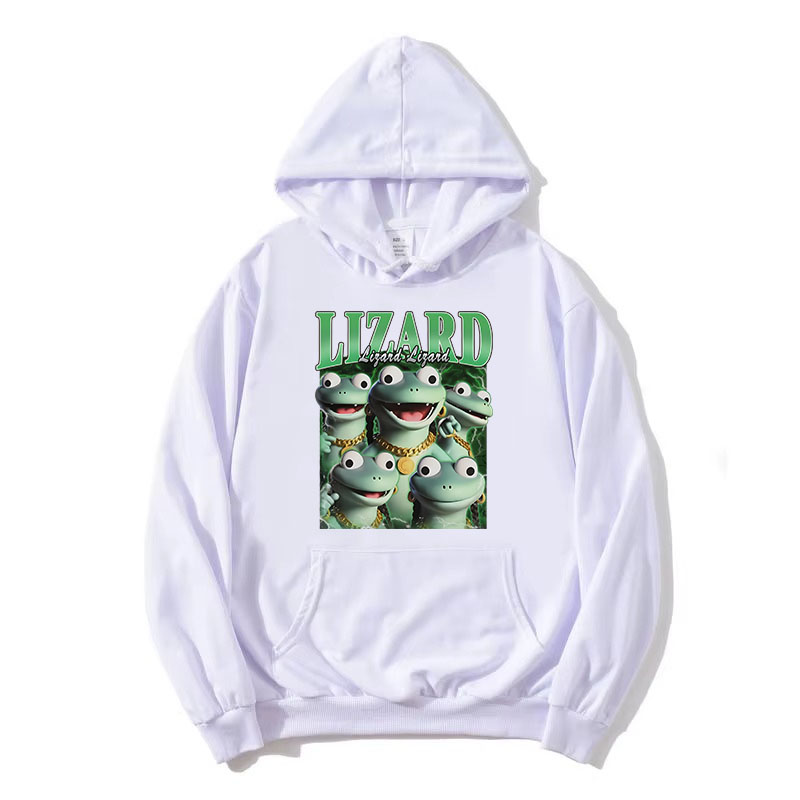 Lizard Meme Cartoon Print Hood – Winter Clothing Meme Bewertung und Preis