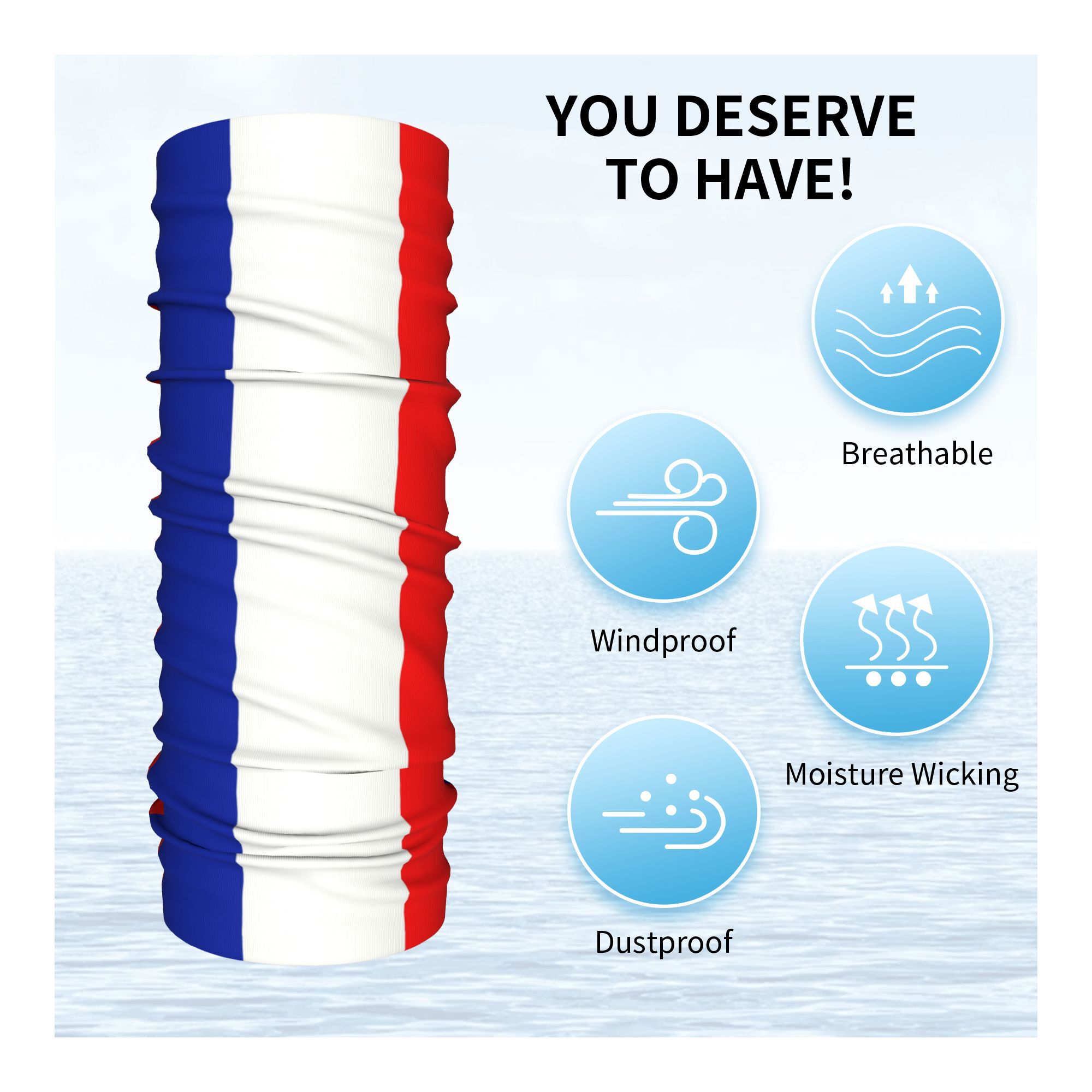Custom French Flag France Band – Neck Gaiter Fleece Bewertung und Preis