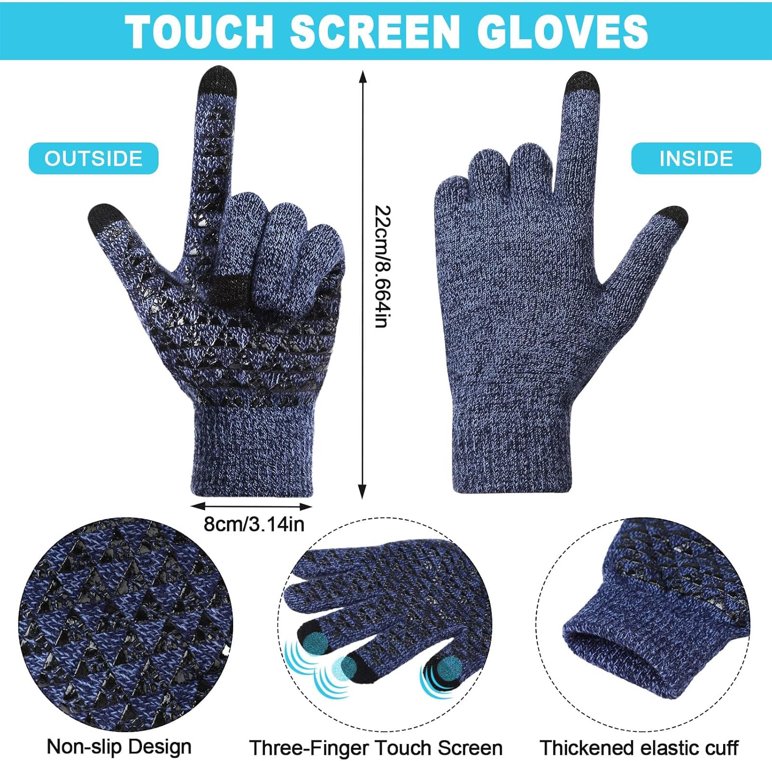 Winter Beanie Hat Scarf Socks  – Knit Glove Touch Screen Bewertung und Preis