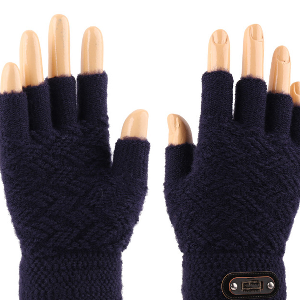 1 Pair Half Finger Winter Glov – Knit Glove Touch Screen Bewertung und Preis