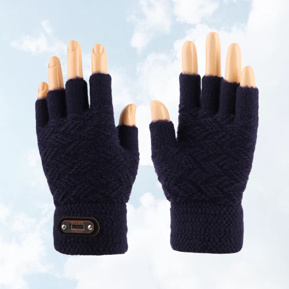 1 Pair Half Finger Winter Glov – Knit Glove Touch Screen Bewertung und Preis