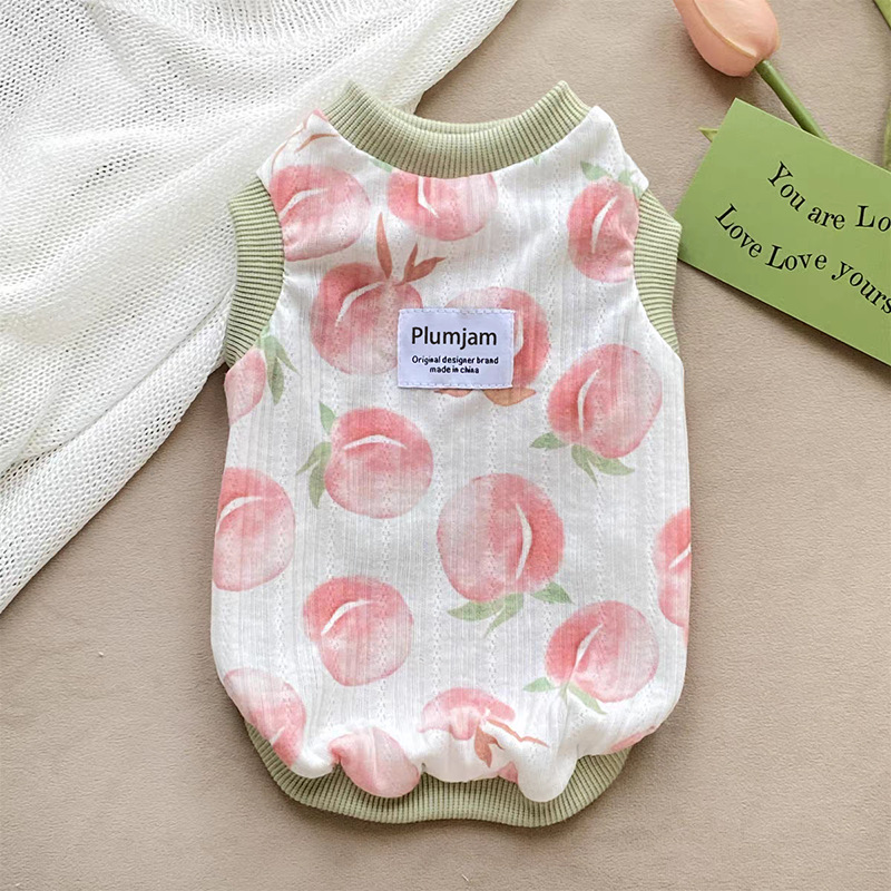 Pet Peach Printed Tank Top Cut – Winter Clothing For Dogs Bewertung und Preis