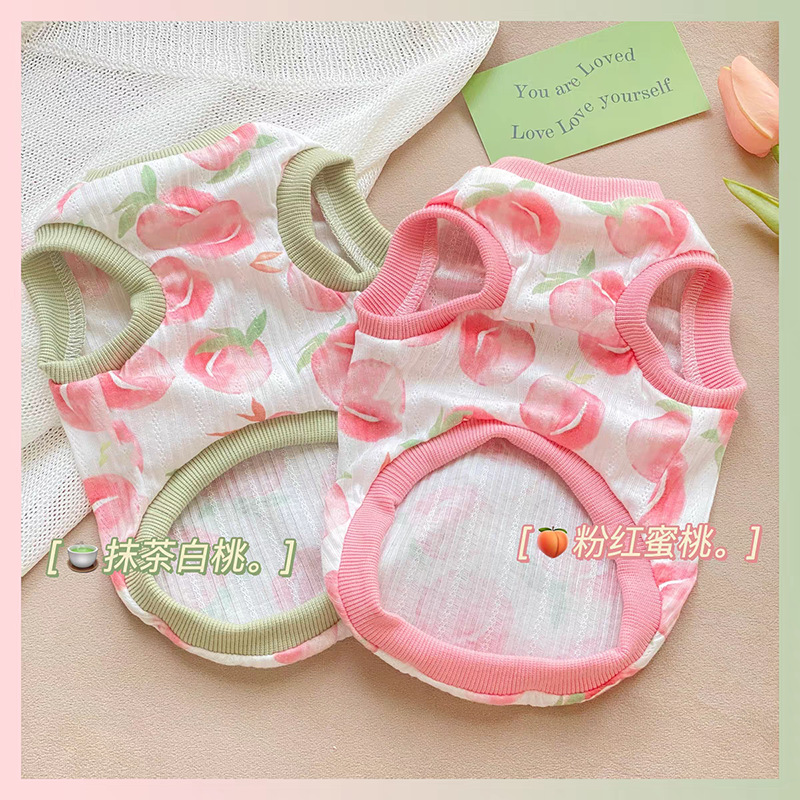 Pet Peach Printed Tank Top Cut – Winter Clothing For Dogs Bewertung und Preis