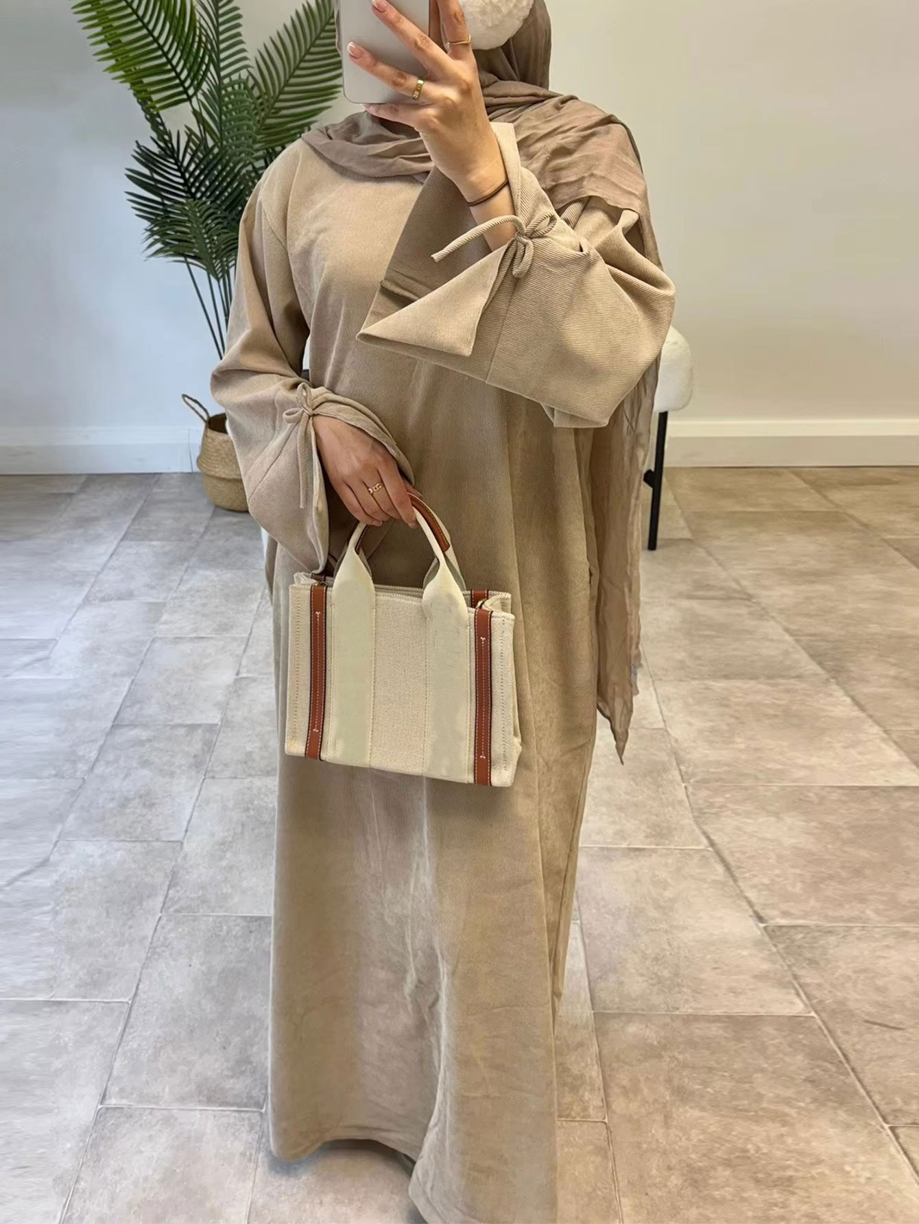 Ramadan Bow-knot Dubai Abaya D – Winter Clothing Dubai Bewertung und Preis