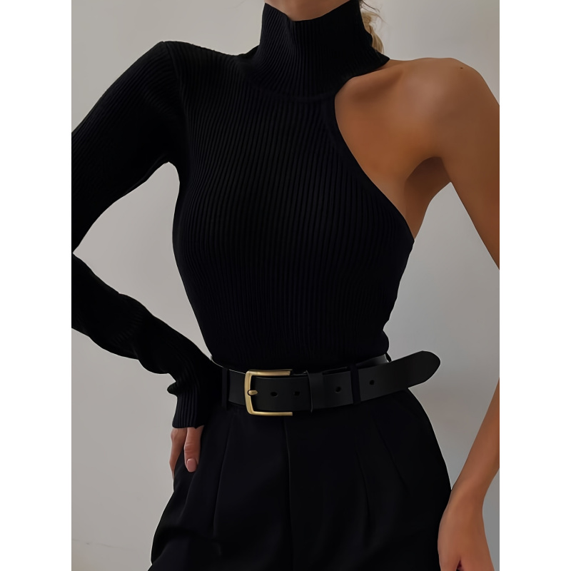 Solid Asymmetric One Shoulder  – Winter Clothing For Women Bewertung und Preis