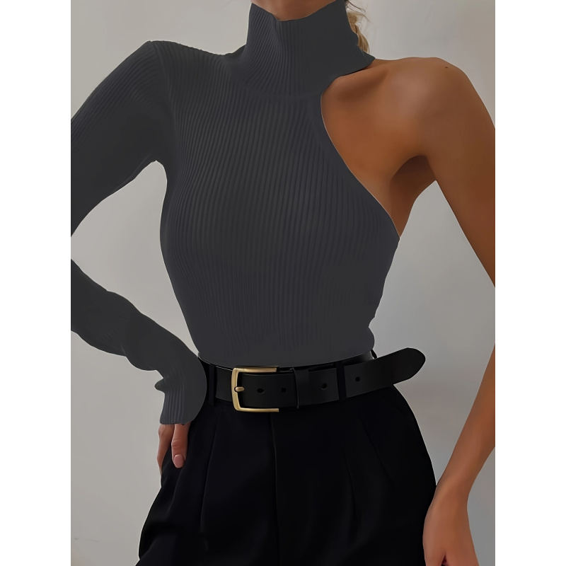 Solid Asymmetric One Shoulder  – Winter Clothing For Women Bewertung und Preis