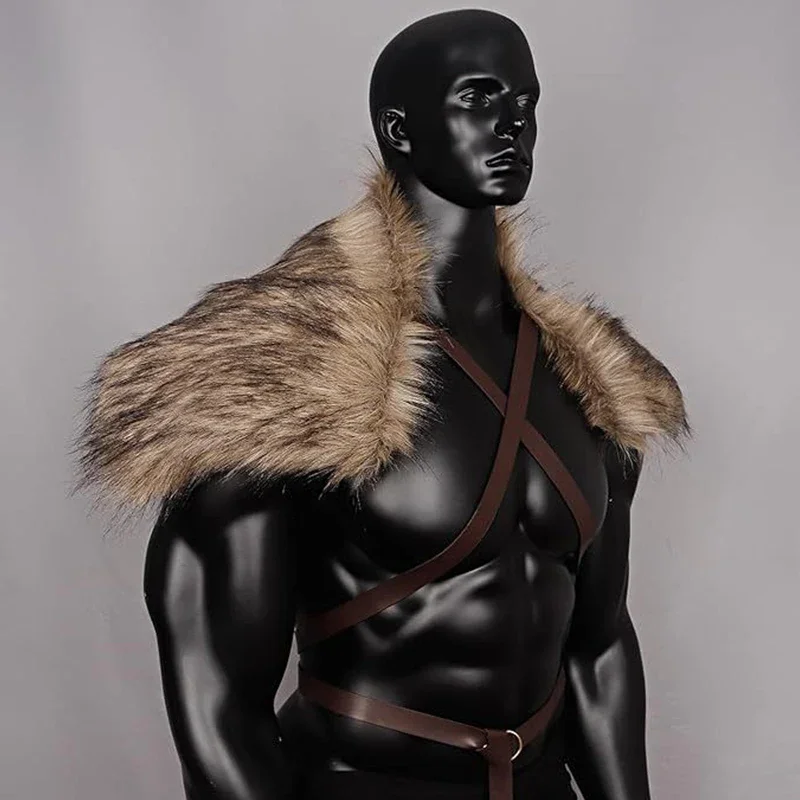Medieval Men Faux Fur Collar C – Winter Clothing Accessories Bewertung und Preis