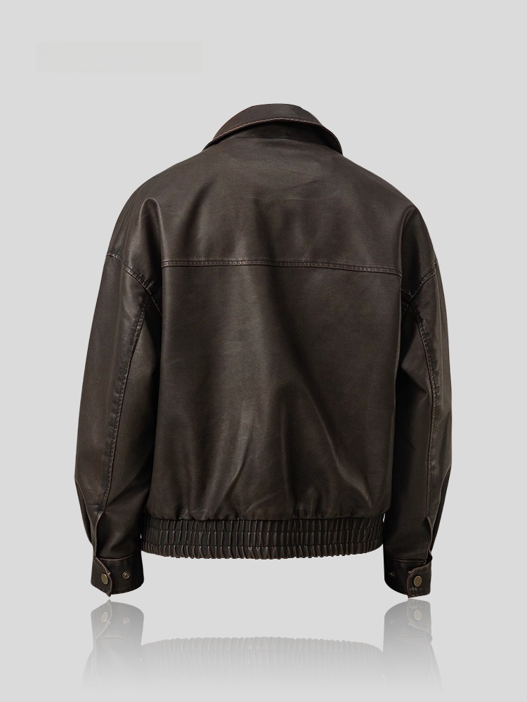Trendy Loose Men's Leather Jac – Winter Sun Clothing Bewertung und Preis