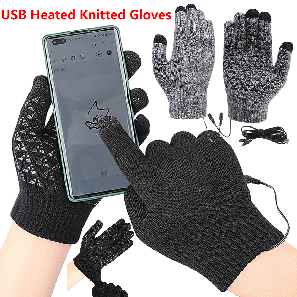5-1Pairs USB Heated Knitted Gl – Knit Glove Touch Screen Bewertung und Preis