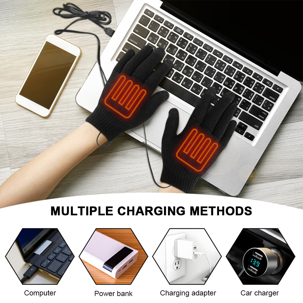 5-1Pairs USB Heated Knitted Gl – Knit Glove Touch Screen Bewertung und Preis